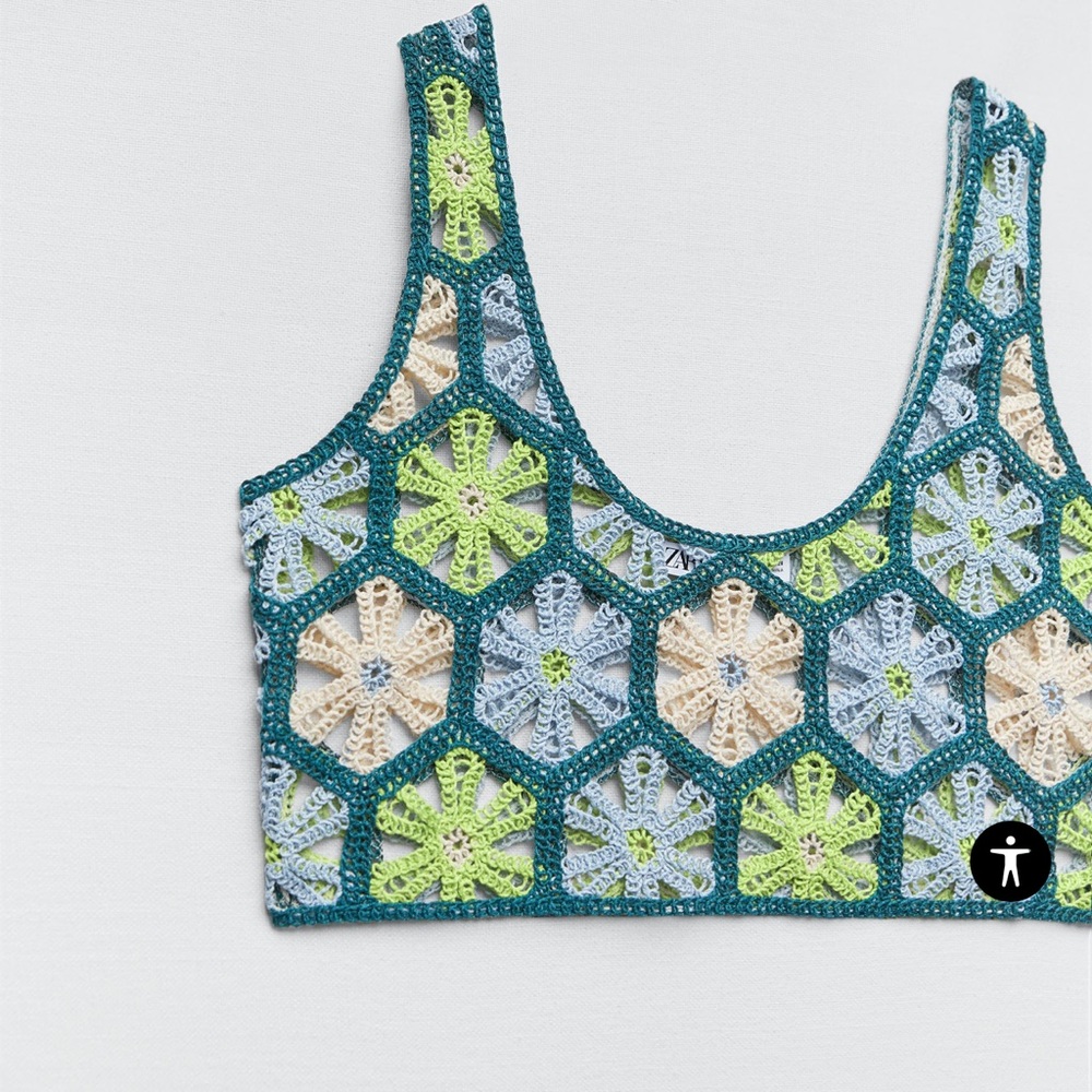 Zara crochet crop top medium